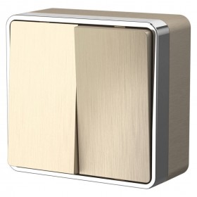 WL шампань рифленый Выкл 2 клавишный WL15-03-01