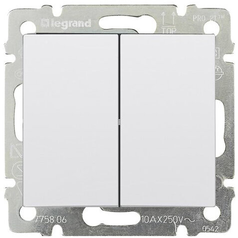 LEGRAND VALENA бел выкл 2 проходной