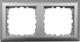 Рамка 2-постовая (сереб. металлик) LK80