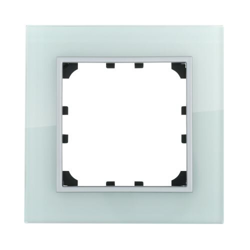 Рамка 1-постовая из натурального светлого стекла LK60  (1/20шт) 1кор.=100/120шт