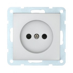 Розетка  без з/к. со шторками (сереб.металлик) LK60 (20шт) 1кор.=200шт