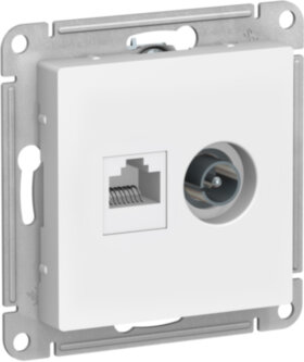 Механизм розетки 1-м СП AtlasDesign Aqua 16А IP44 с заземл. защ. шторки с защ. крышкой бел. SchE ATN440146