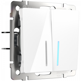 WL белый выкл 2 кл с подсв