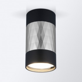 DLN110 GU10 / Светильник накладной черный/серебро