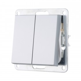 Механизм выключателя 2-кл (серебристый металлик) LK80