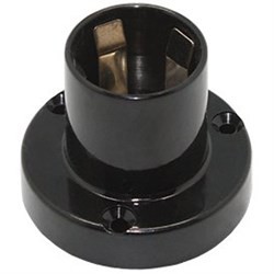 Ecola base Патрон накладной безрезьбовой прямой с винтовыми клеммами E27 карболит Черный