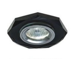 Свет-к точ. GU5.3 LE S 125-6 (1125-6) Восьмигранник; Цв:Черный - (Стекл) (100)