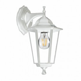 Свет-к садовый LE GL6 E27 настенный вниз белый (12)