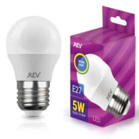 REV Лампа сд G45 Е27 5W, 2700K, теплый свет