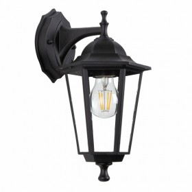 Свет-к садовый LE GL6 E27 настенный вниз черный (12)