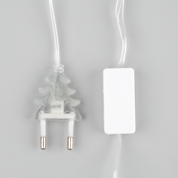 Гирлянда "Нить" 5 м с насадками "Клубки бело-зелёные", IP20, прозрачная нить, 20 LED, свечение тёпло