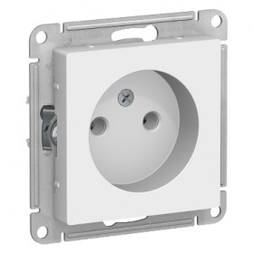 Механизм розетки 1-м б/з белая AtlasDesign