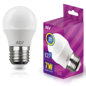 REV Лампа сд G45 Е27 7W, 2700K, теплый свет