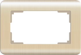 WL шампань рифленный Рамка для 2-ой розетки WL12-Frame-01-DBL