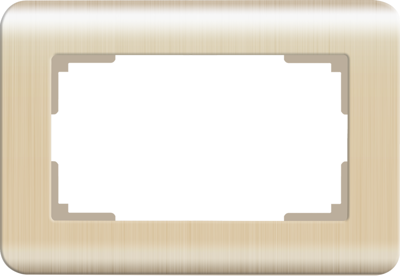 WL шампань рифленный Рамка для 2-ой розетки WL12-Frame-01-DBL