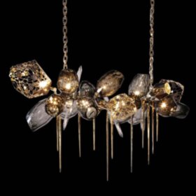 Люстра подвесная Azmidi 118898P/BM G9*22  3000K/gold + Amber