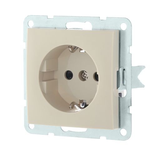 Розетка  с з/к. со шторками (беж.) LK60 (20шт) 1кор.=200шт.