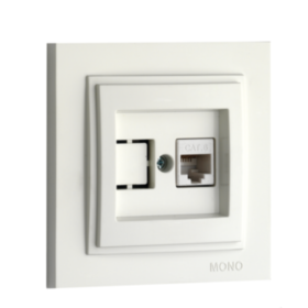 MONO Механизм  Розетка Компьютерная (Rj45 Cat 6) Белая с рамкой