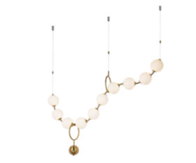 Подвес Стин бронза, плафоны белые w130*20 h100 Led 10*6W (4000К)