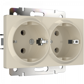 WL слоновая кость 2-ая розетка с/з