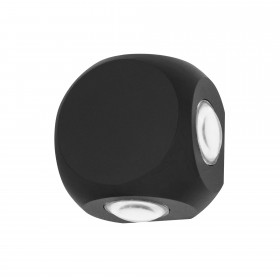 Светильник настенный накладной NUOVO LED 90х90х55 литой алюминий 3000К IP54 черный 4 луча, duwi