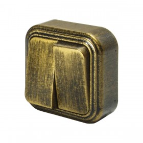 REV Выключатель о/п 2-кл серия Palazzo Vintage, бронза патина, düwi