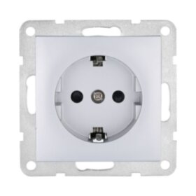 Розетка  с з/к. со шторками (сереб.металлик) LK60 (20шт) 1кор.=200шт.