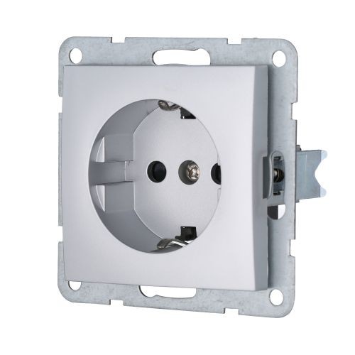 Розетка  с з/к. со шторками (сереб.металлик) LK60 (20шт) 1кор.=200шт.