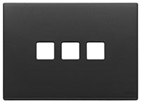 НАКЛАДКА ПЛОСКАЯ, 3 МОДУЛЯ НА 3 КНОПКИ, FLAT, АНТРАЦИТ