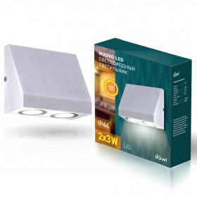 REV Светильник сд уличный 2х3W 3000K IP44 мат.серебро, duwi