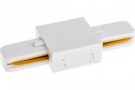 Коннектор трековый, для соединения шинопровода, прямой, жесткий, Artline, пластик/медь, белый