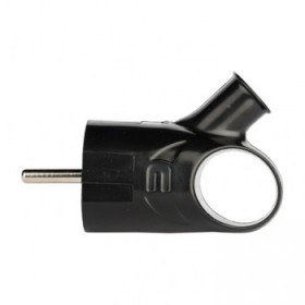 Вилка с кольцом с/з чер,16А 250В EKF PROxima