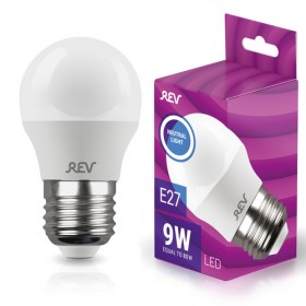 REV Лампа сд G45 Е27 9W, 4000K, холодный свет