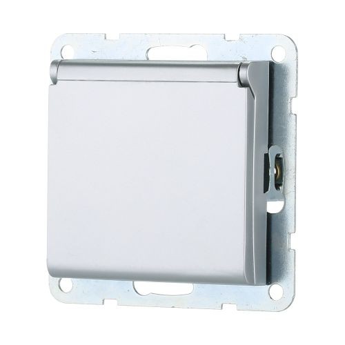 Розетка  с з/к. шторками и крышкой (беж.) LK60 (20шт) 1кор.=200/150шт