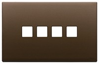 НАКЛАДКА ПЛОСКАЯ, 4 МОДУЛЯ НА 4 КНОПКИ, FLAT, БРОШИРОВАННАЯ ТЕМНАЯ БРОНЗА