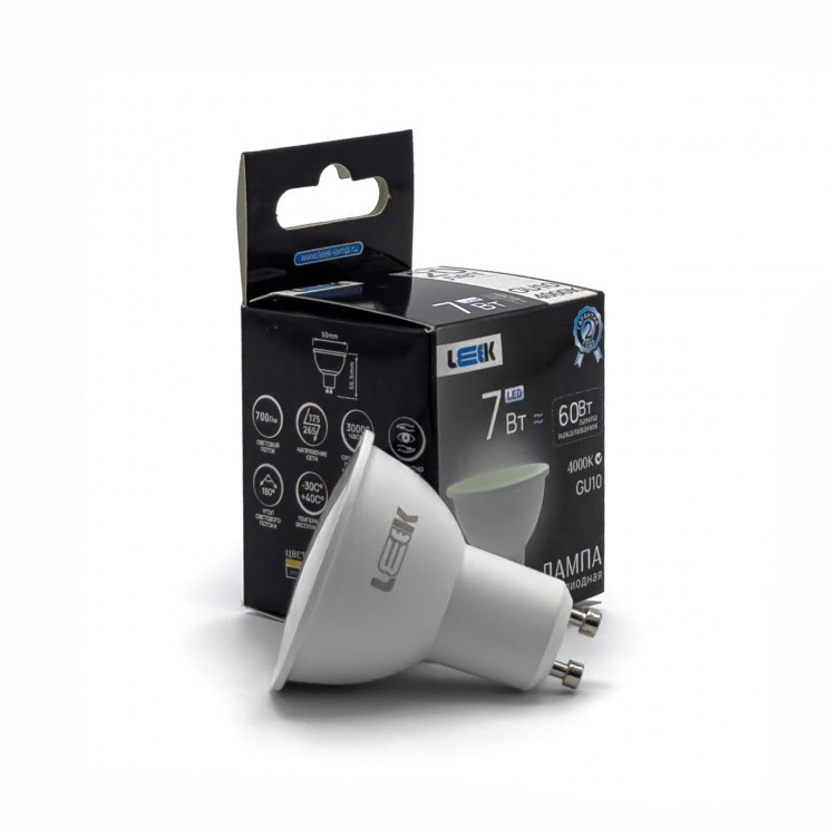 Лампа с/д LEEK LE MR16  7W 4K GU10 (JB) (100)