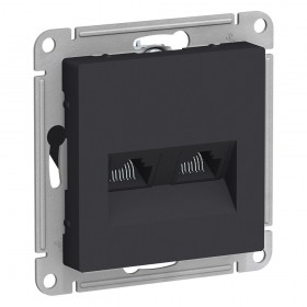 Механизм розетки RJ45+RJ45 карбон AtlasDesign