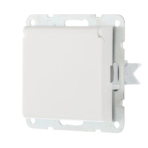 Розетка  с з/к. шторками и крышкой (бел.) LK60 (20шт) 1кор.=200/150шт