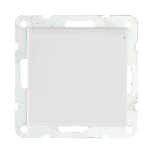 Розетка  с з/к. шторками и крышкой (бел.) LK60 (20шт) 1кор.=200/150шт