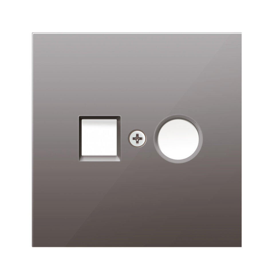 Накладка для розеток RJ45+SAT, 2-я, сталь, серия