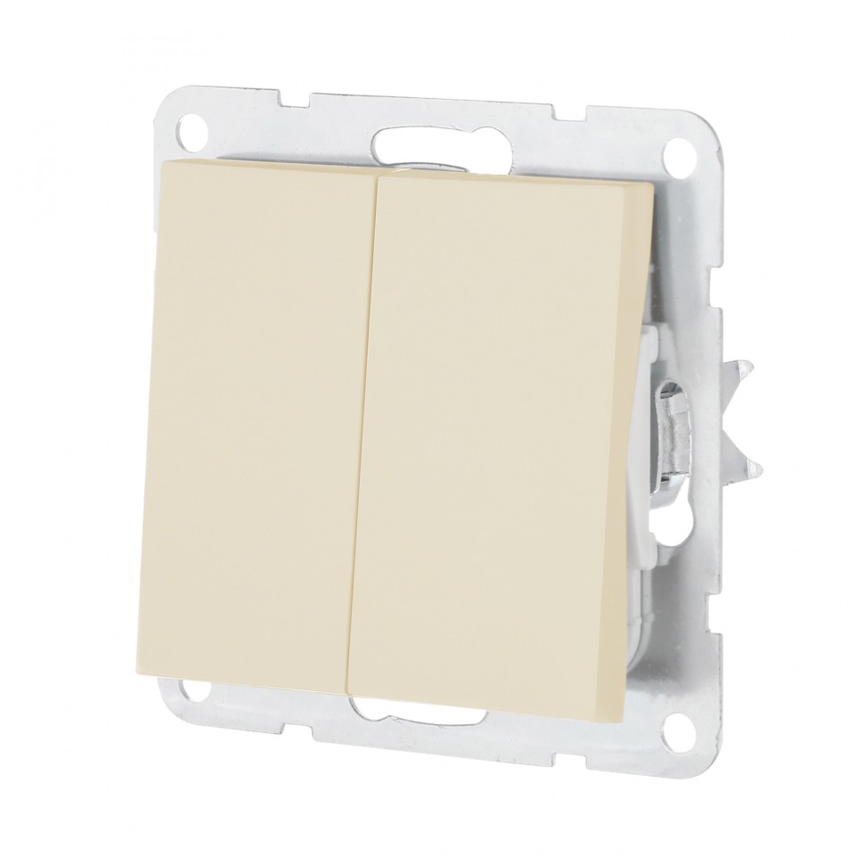 Переключатель 2-кл (матовый бежевый) LK80