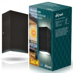 REV Светильник сд уличный 2х5W 3000K IP44 мат.черный, duwi
