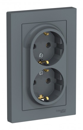 Розетка 2-м с/з грифель AtlasDesign
