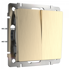 WL Выключатель 2кл проходной (шампань рифленый)