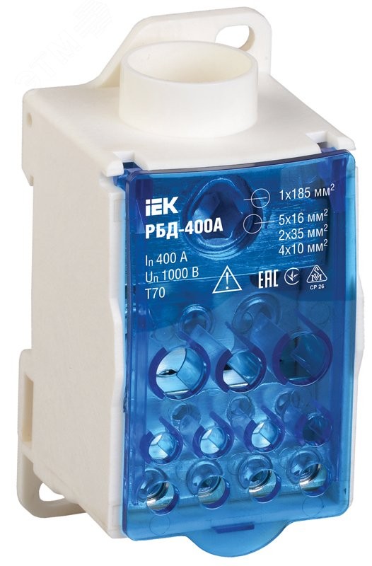 Блок распределительный РБД-400А RBD-400 на DIN-рейку IEK