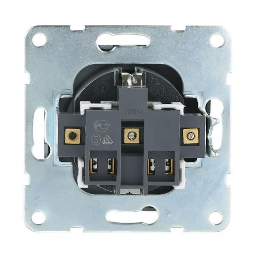 Розетка  с з/к. шторками и крышкой (сереб.металлик) LK60 (20шт) 1кор.=200шт