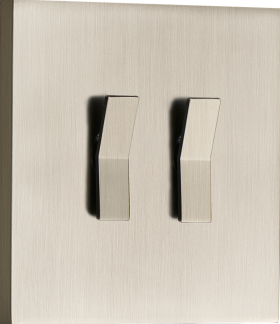 Donel N96 Переключатель на 2 тумблера, клавиша Angle, 10AX 250V, никель, серия DT