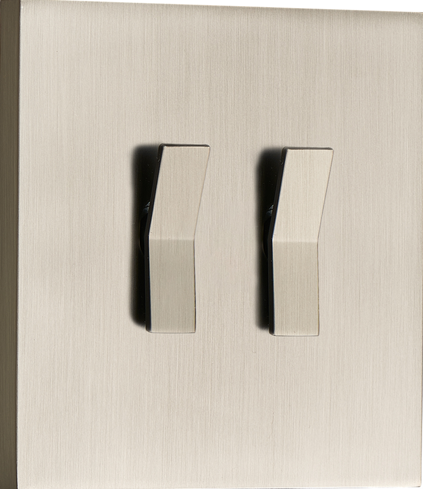 Donel N96 Переключатель на 2 тумблера, клавиша Angle, 10AX 250V, никель, серия DT