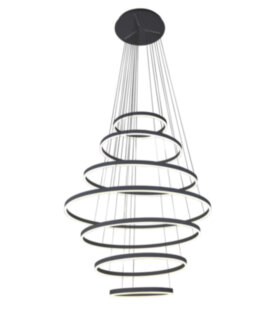 Подвес Тор черный  h300 d40+60+80+100+80+60+40 Led 284W (4000K) с пультом ДУ