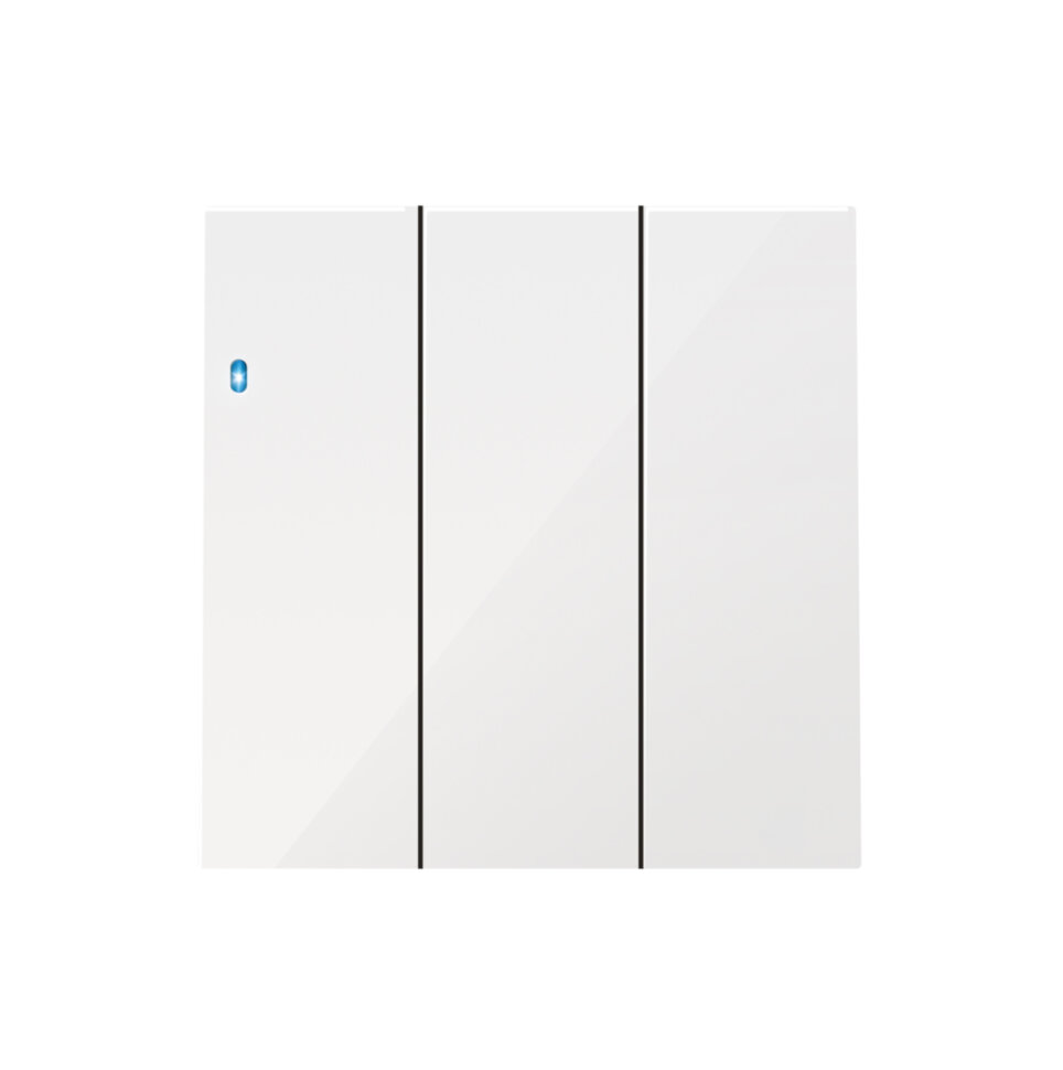 Клавиша тройная с подсветкой, Белый, серия